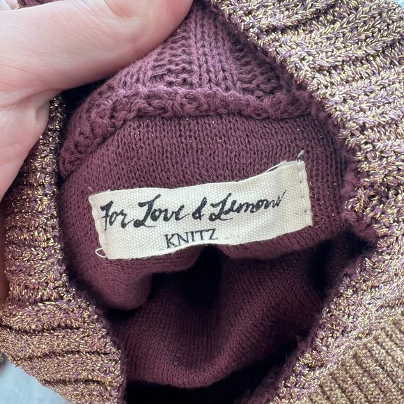 For Love & Lemons Knitz Sparkle Knit Turtleneck Dress - Picture 3 of 3